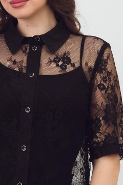 Рубашка чёрная кружевная Braslava(фото4)