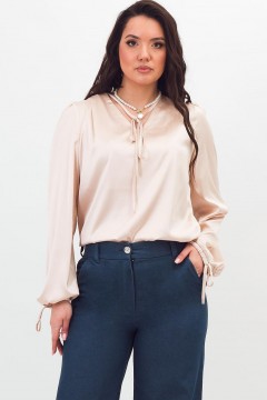 Блузка светло-бежевая с длинными рукавами Braslava