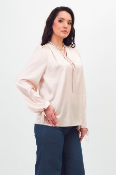 Блузка светло-бежевая с длинными рукавами Braslava(фото5)