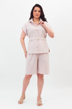 Шорты-бермуды льняные светло-бежевые Braslava(фото3)