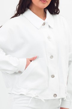 Бомбер белый из тонкого хлопка Braslava(фото4)