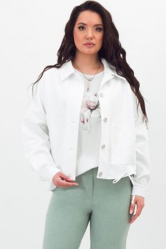 Бомбер белый из тонкого хлопка Braslava