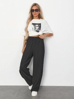 Брюки широкие чёрные Jetty(фото6)