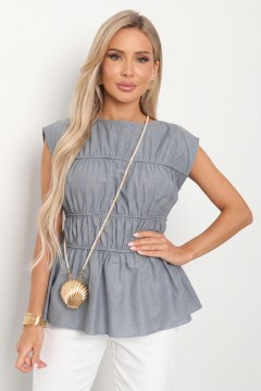 Блузка из хлопка серого цвета Jetty