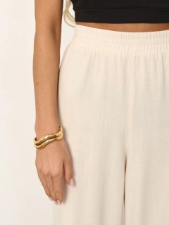 Брюки широкие молочного цвета с карманами Jetty(фото4)
