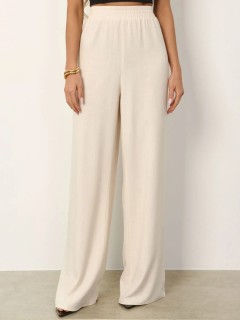 Брюки широкие молочного цвета с карманами Jetty(фото3)