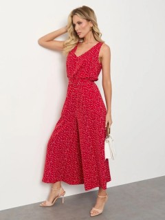 Комбинезон красный в горошек с широкими брюками-палаццо Jetty(фото4)