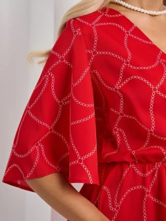 Комбинезон с юбкой-шортами в красном цвете Jetty(фото4)