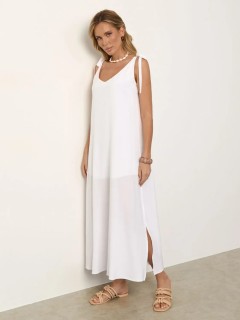 Сарафан длинный белого цвета с разрезами  Jetty(фото7)