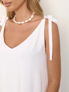 Сарафан длинный белого цвета с разрезами  Jetty(фото3)