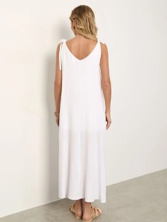Сарафан длинный белого цвета с разрезами  Jetty(фото5)