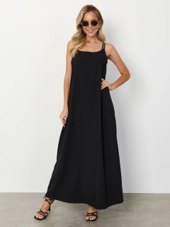 Сарафан макси чёрное на бретелях Jetty(фото5)