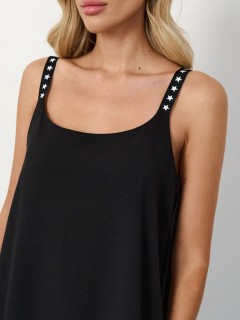 Сарафан макси чёрное на бретелях Jetty(фото3)