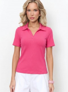 Джемпер-поло трикотажный розового цвета Jetty(фото4)