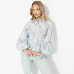 Блуза голубая из гипюра Charutti(фото2)