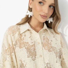 Блуза голубая из гипюра Charutti(фото3)