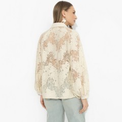 Блуза голубая из гипюра Charutti(фото5)