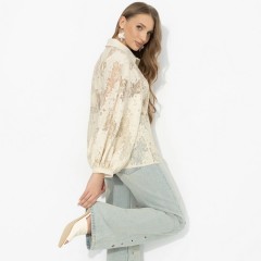 Блуза голубая из гипюра Charutti(фото7)