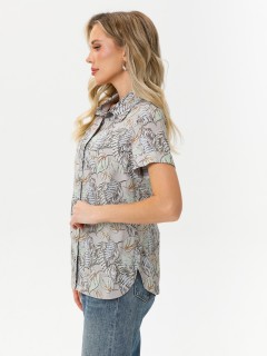 Рубашка оливкового цвета с короткими рукавами Diolche(фото7)