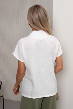 Блузка белая с коротким рукавом Милолика №1 Valentina(фото6)