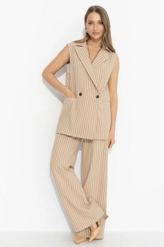 Костюм-двойка брючный бежевый в полоску Charutti