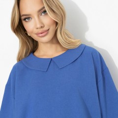 Блузка синяя свободного силуэта Charutti(фото3)