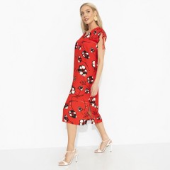 Платье красное с цветочным принтом Charutti(фото5)