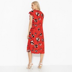 Платье красное с цветочным принтом Charutti(фото6)
