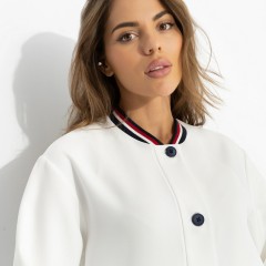 Бомбер белый на пуговицах Charutti(фото5)