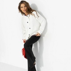 Бомбер белый на пуговицах Charutti(фото4)