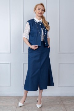 Юбка-годе светло-синяя с карманами Braslava(фото2)