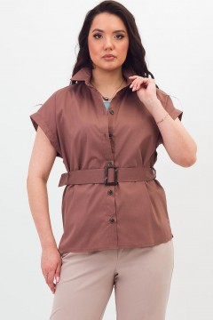 Рубашка светло-шоколадного цвета из хлопка Braslava