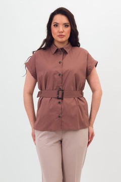 Рубашка светло-шоколадного цвета из хлопка Braslava(фото3)
