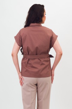 Рубашка светло-шоколадного цвета из хлопка Braslava(фото6)