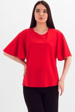 Блузка красная с игривым рукавом-крылышком Braslava