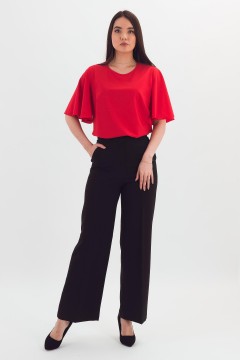 Блузка красная с игривым рукавом-крылышком Braslava(фото2)