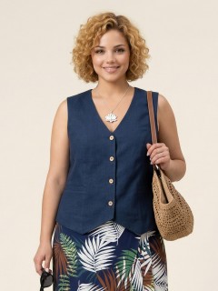 Жилет женский тёмно-синего цвета Agata(фото3)