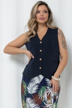 Жилет женский тёмно-синего цвета Agata