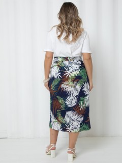 Юбка тёмно-синяя с тропическим принтом Agata(фото5)
