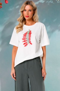 Футболка молочного цвета с принтом Priz