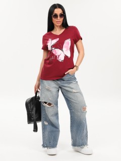 Футболка трикотажная бордового цвета Iv-capriz(фото2)