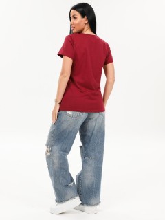 Футболка трикотажная бордового цвета Iv-capriz(фото7)