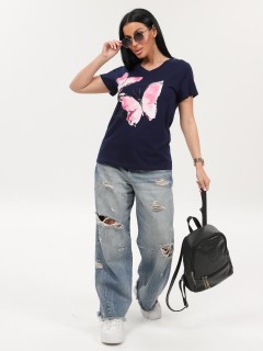 Футболка трикотажная тёмно-синего цвета Iv-capriz(фото4)