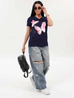 Футболка трикотажная тёмно-синего цвета Iv-capriz(фото2)