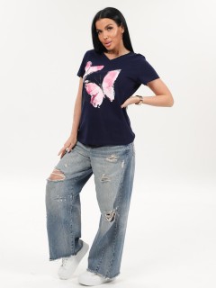 Футболка трикотажная тёмно-синего цвета Iv-capriz(фото6)