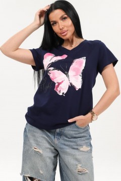 Футболка трикотажная тёмно-синего цвета Iv-capriz