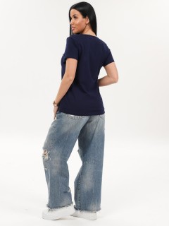 Футболка трикотажная тёмно-синего цвета Iv-capriz(фото7)