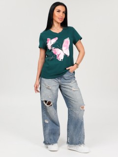 Футболка трикотажная изумрудного цвета Iv-capriz(фото7)