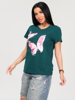 Футболка трикотажная изумрудного цвета Iv-capriz(фото5)