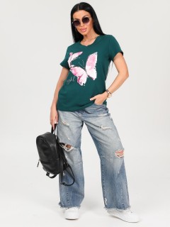 Футболка трикотажная изумрудного цвета Iv-capriz(фото2)
